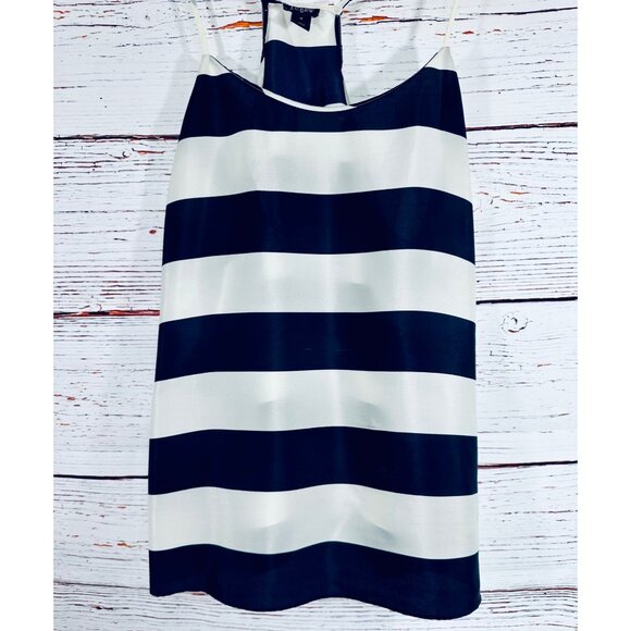 J Crew Outlet Navy & White Striped Sleeveless Halter Top Size 12 Sexy Nautical - Picture 1 of 11